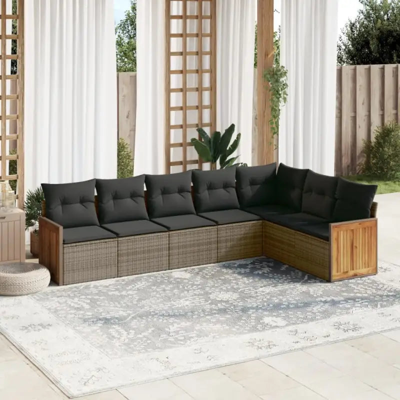 Loungeset voor tuin met grijs materiaal en gepoedercoat staal - Grijs / Zonder tafel - Tuinsets
