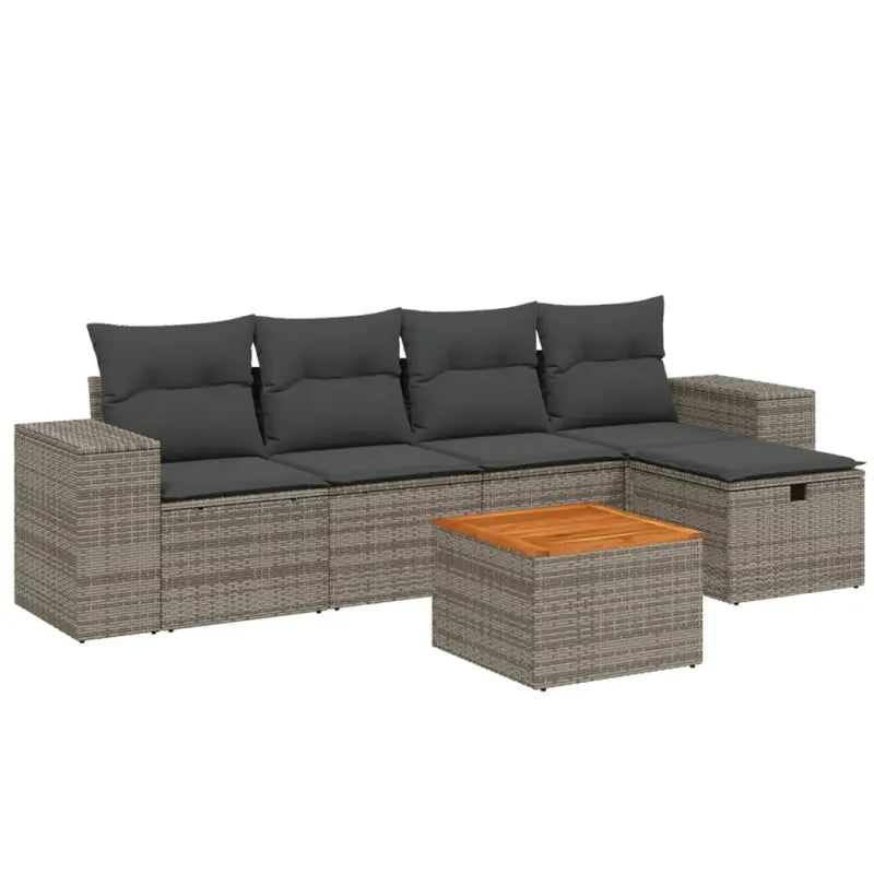 Loungeset voor tuin met grijs materiaal en gepoedercoat staal afmetingen - Tuinsets