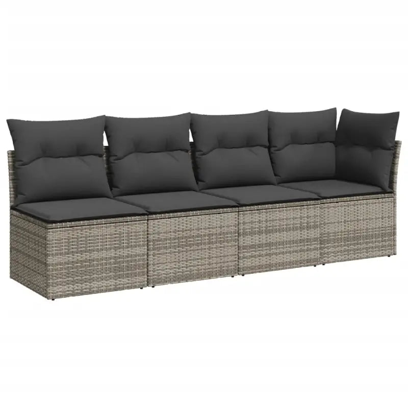 Loungeset voor tuin met grijs materiaal en gepoedercoat staal afmetingen - Tuinsets