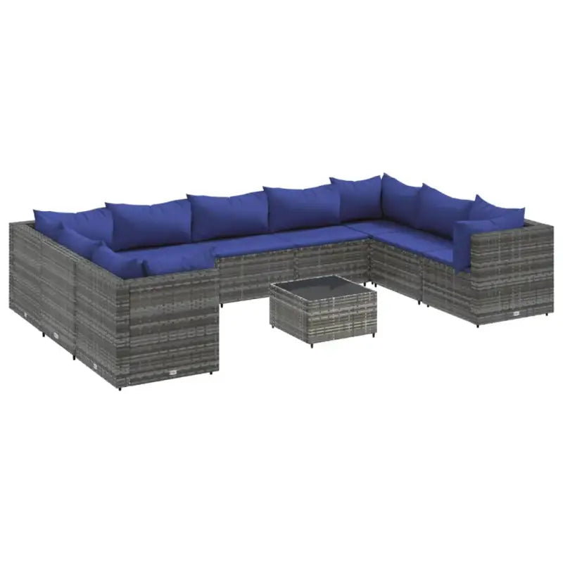Loungeset voor tuin met grijs materiaal en gepoedercoat staal - Tuinsets