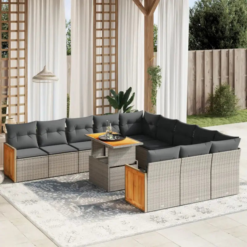 Loungeset voor tuin met grijs materiaal en gepoedercoat staal - Grijs - Tuinsets