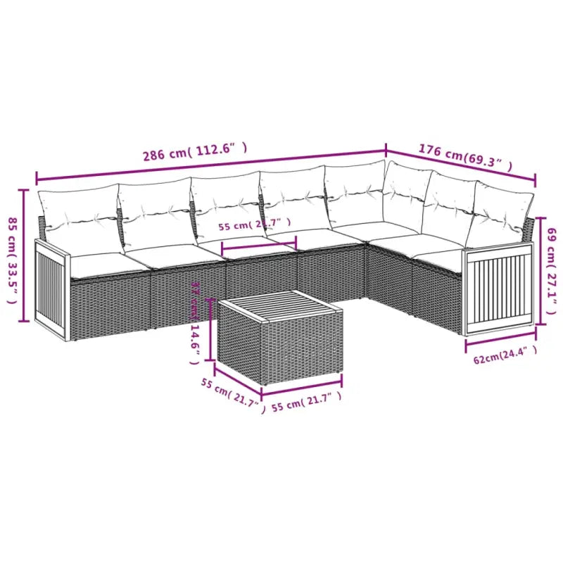 Loungeset voor tuin met grijs materiaal en gepoedercoat staal - Tuinsets