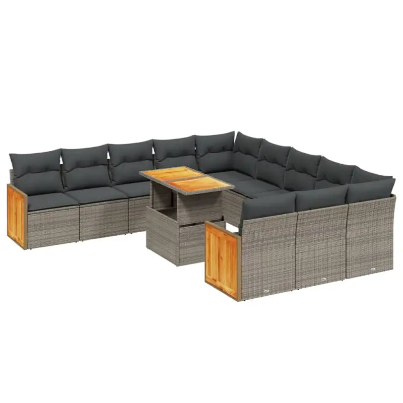 Loungeset voor tuin met grijs materiaal en gepoedercoat staal - Tuinsets
