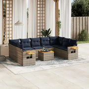 Loungeset voor tuin met grijs materiaal en gepoedercoat staal - Tuinsets