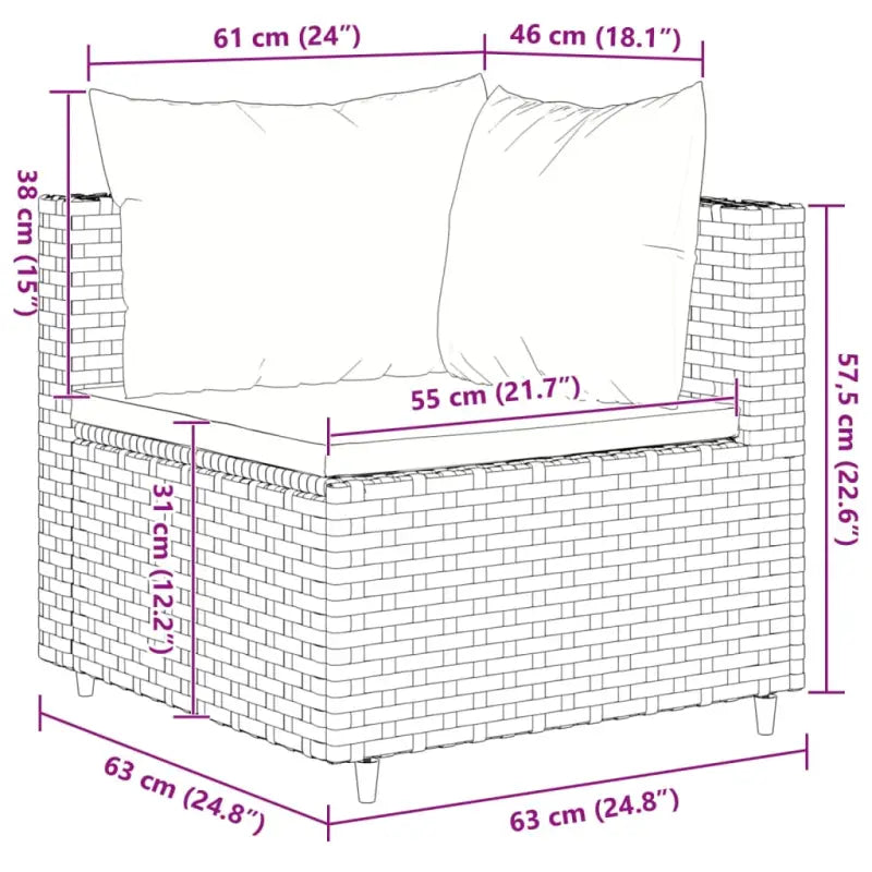 Loungeset voor tuin met grijs materiaal en gepoedercoat staal - Tuinsets
