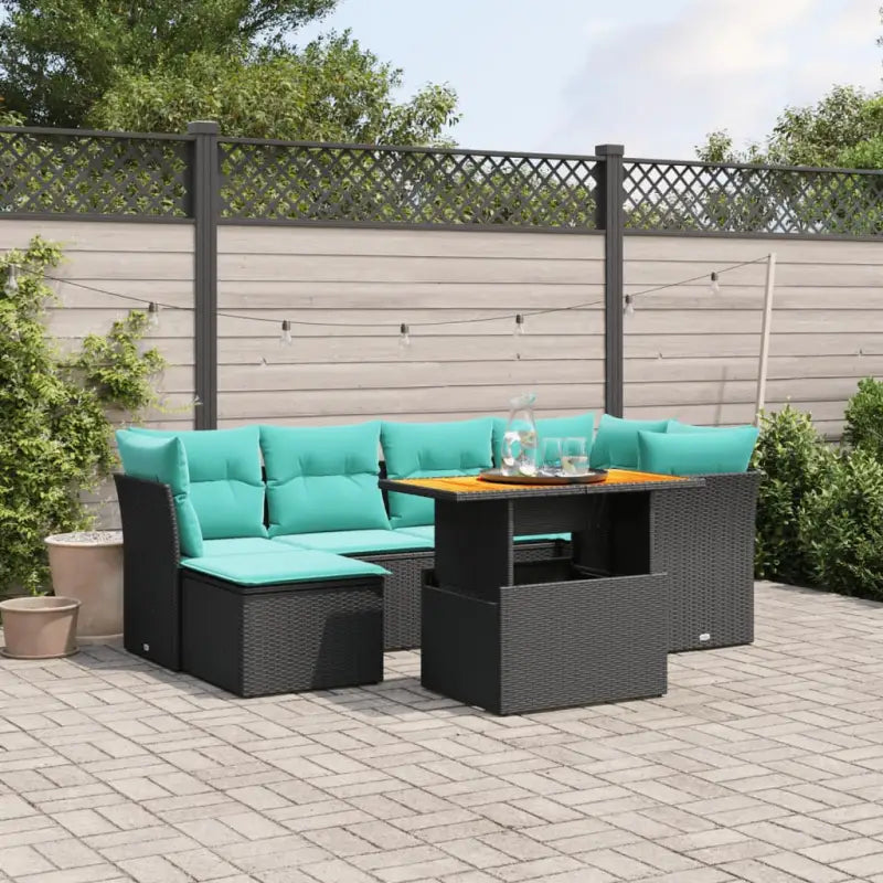 Loungeset voor tuin met grijs materiaal en gepoedercoat staal - Zwart / zonder opbergruimte - Tuinsets