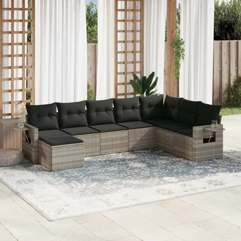 Loungeset voor tuin met waterdichte tas en gepoedercoat staal - Lichtgrijs / Zonder tafel - Tuinsets