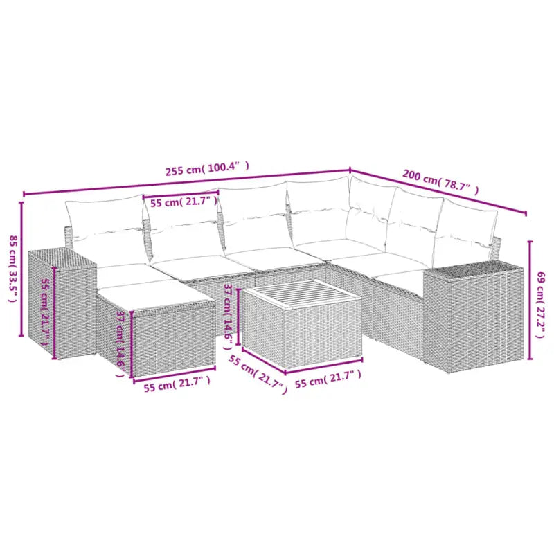 Loungeset voor tuin met waterdichte tas en grijs gepoedercoat staal - Tuinsets