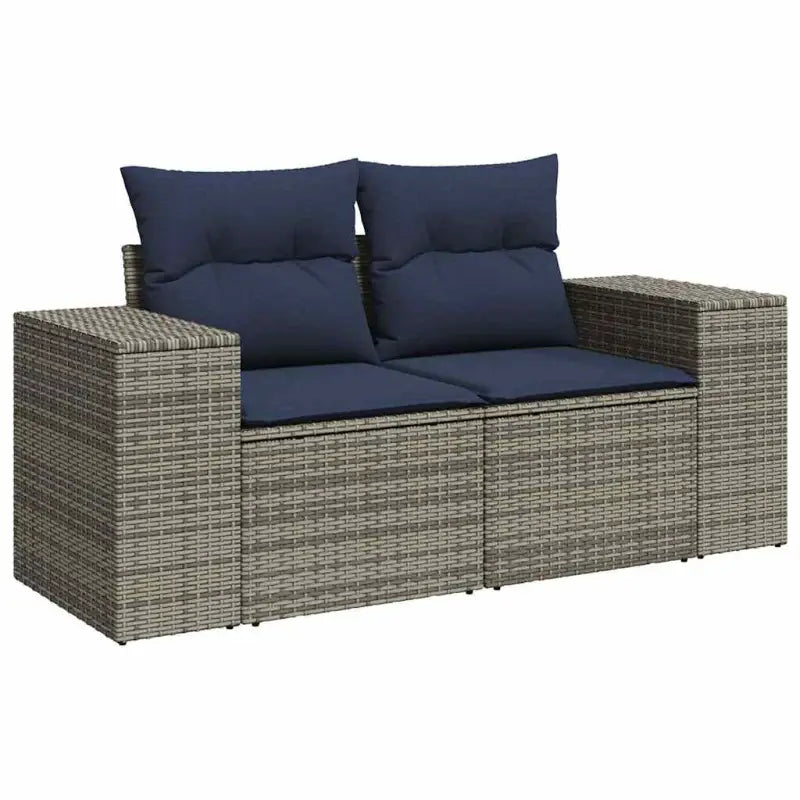 Loungeset voor tuin met waterdichte tas in grijs materiaal en gepoedercoat staal - Grijs / met opbergruimte - Tuinsets