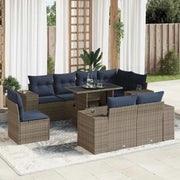 Loungeset voor tuin met waterdichte tas in grijs materiaal en gepoedercoat staal - Grijs / met opbergruimte - Tuinsets