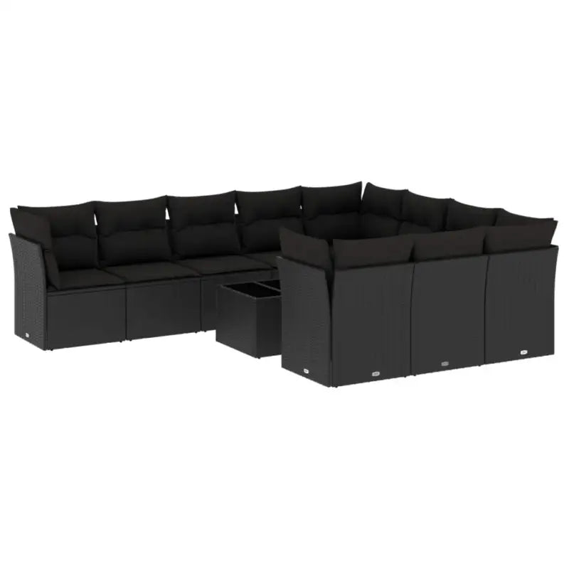 Loungeset voor tuin met zwart materiaal en gepoedercoat staal - Tuinsets