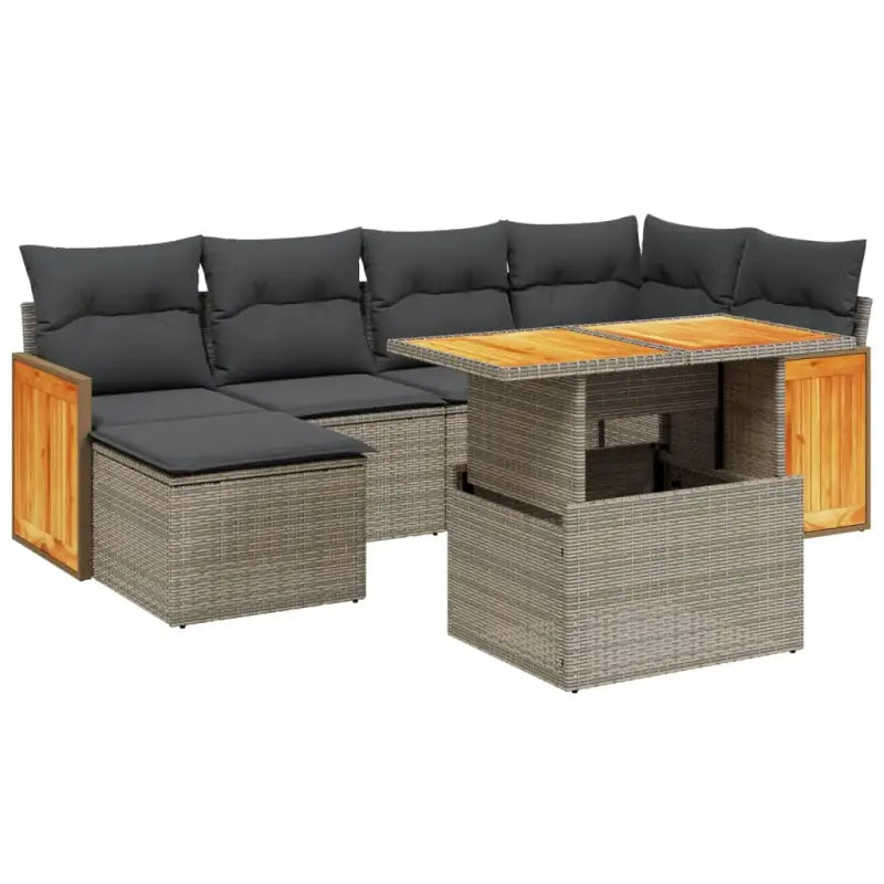 Loungeset voor tuin of terras in grijs materiaal met gepoedercoat staal - Tuinsets