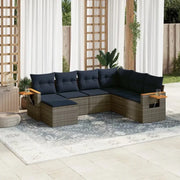 Loungeset voor tuin of terras in grijs materiaal met gepoedercoat staal - Tuinsets