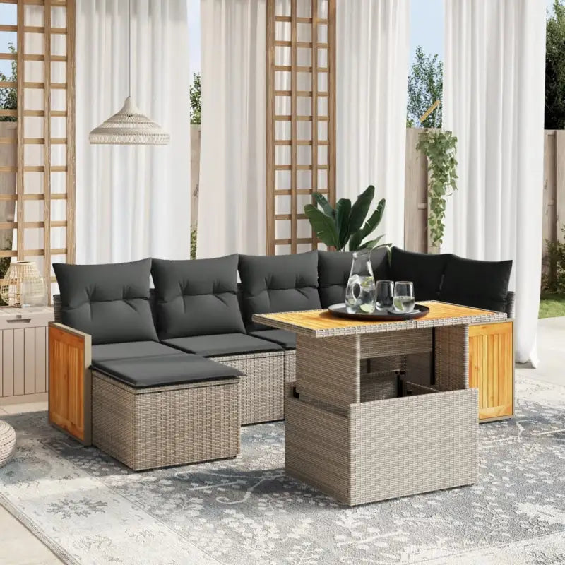 Loungeset voor tuin of terras in grijs materiaal met gepoedercoat staal - Grijs / zonder opbergruimte - Tuinsets