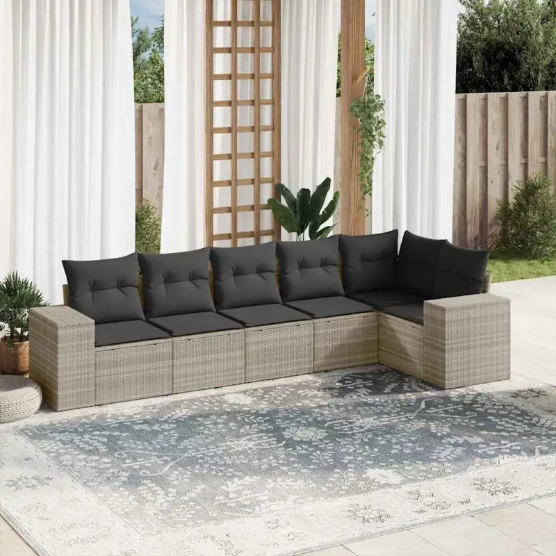 Loungeset voor tuin of terras met waterdichte tas en beige materiaal - Lichtgrijs en donkergrijs / Zonder tafel