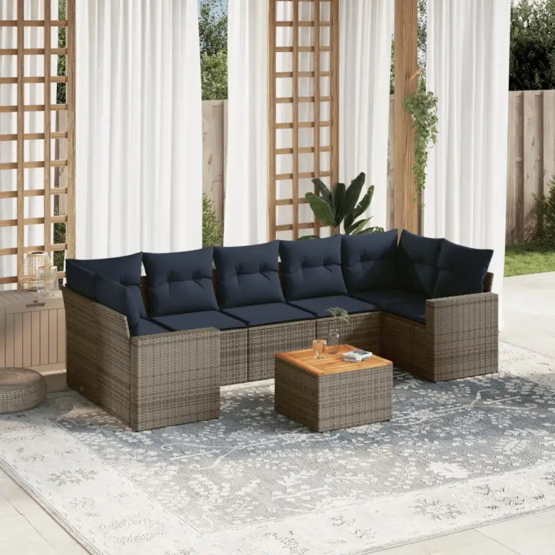 Loungeset voor tuin of terras met waterdichte tas en grijs materiaal - Grijs - Tuinsets