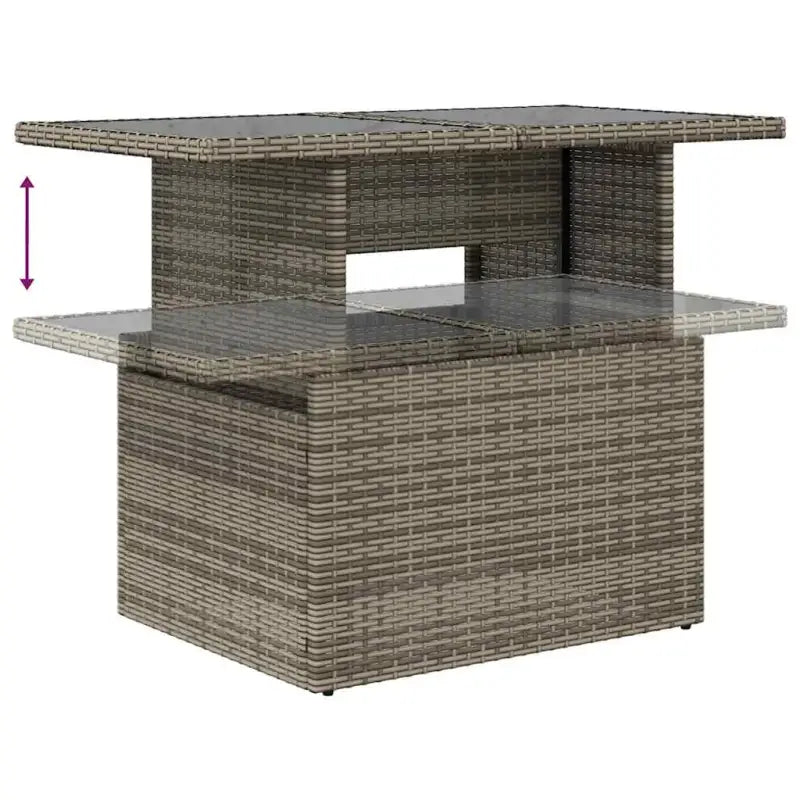 Loungeset voor tuin of terras met waterdichte tas en grijs materiaal - Grijs - Tuinsets