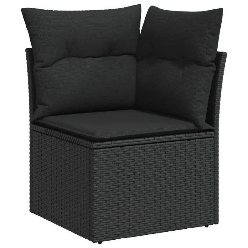 Loungeset voor tuin of terras met zwart materiaal en gepoedercoat staal - Tuinsets