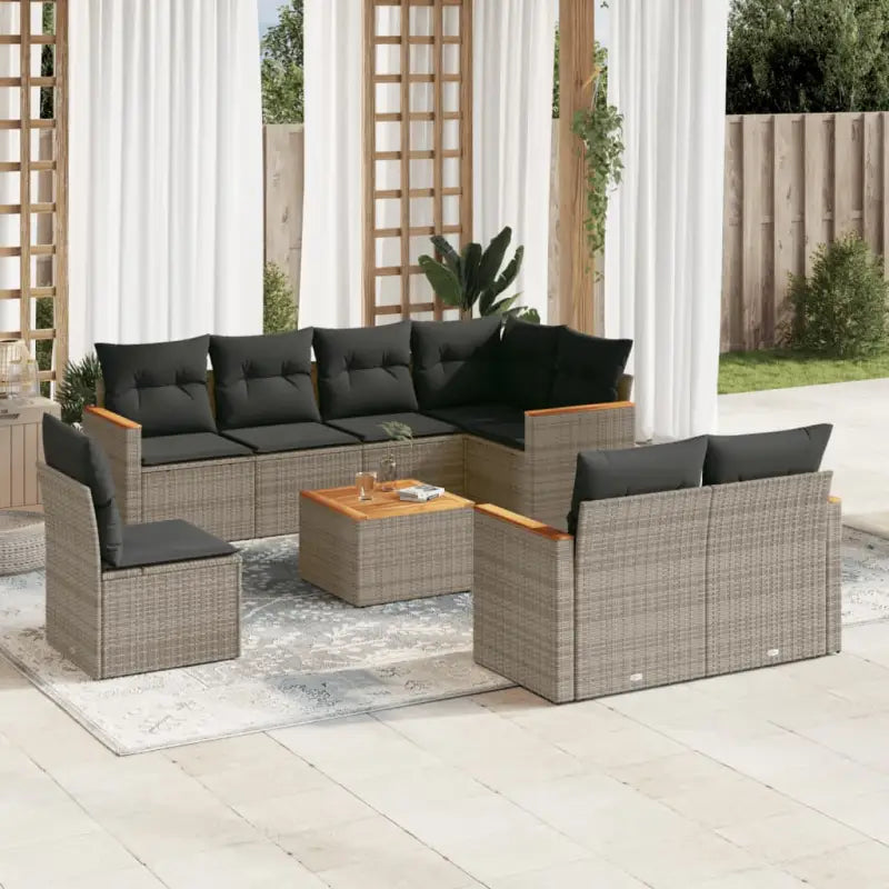Loungestel in beige materiaal met waterdichte tas en gepoedercoat staal - Grijs / Met tafel - Tuinsets