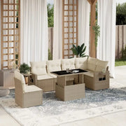 Loungetafel Tuinset met beige materiaal en gepoedercoat staal afmetingen - Tuinsets