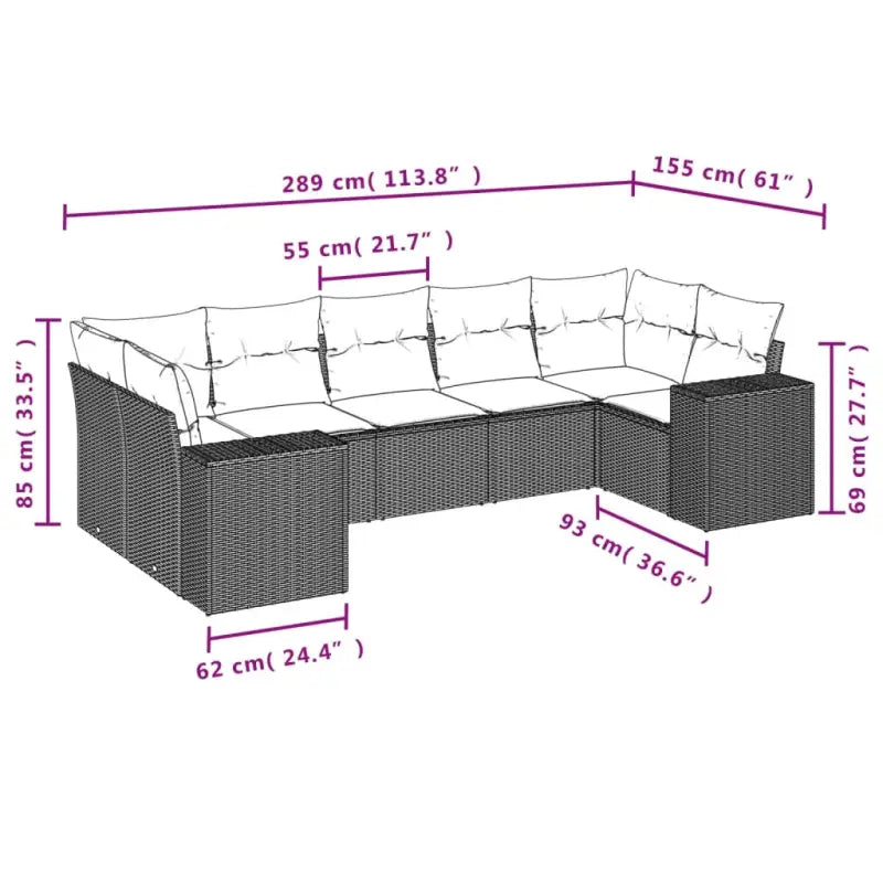 Loungetafel van Beige Materiaal met Gepoedercoat Staal Afmetingen - Tuinsets