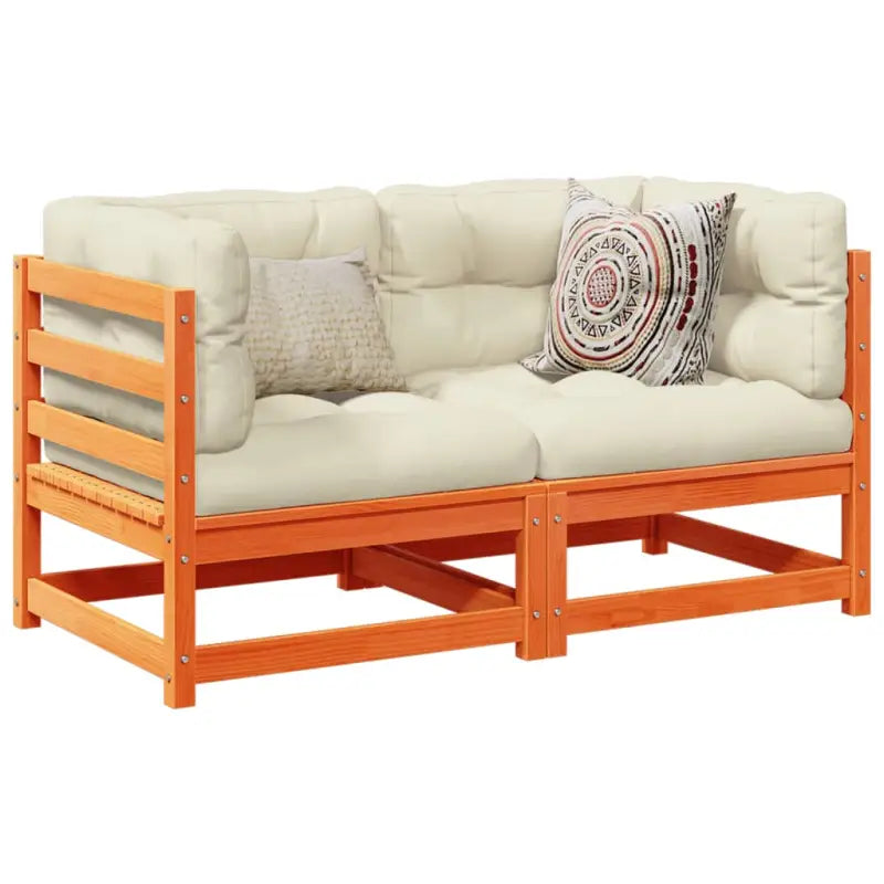 Loungetafelset van massief Douglas vurenhout voor tuin of terras - Wasbruin / Ja - Tuinsets