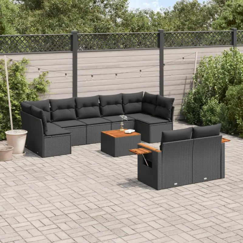 Loungetoestel voor tuin met zwart materiaal en waterdichte tas - Zwart / Met tafel - Tuinsets