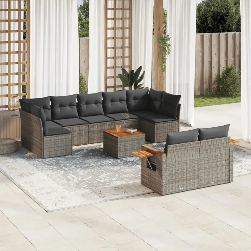 Loungetoestel voor tuin met zwart materiaal en waterdichte tas - Grijs / Met tafel - Tuinsets