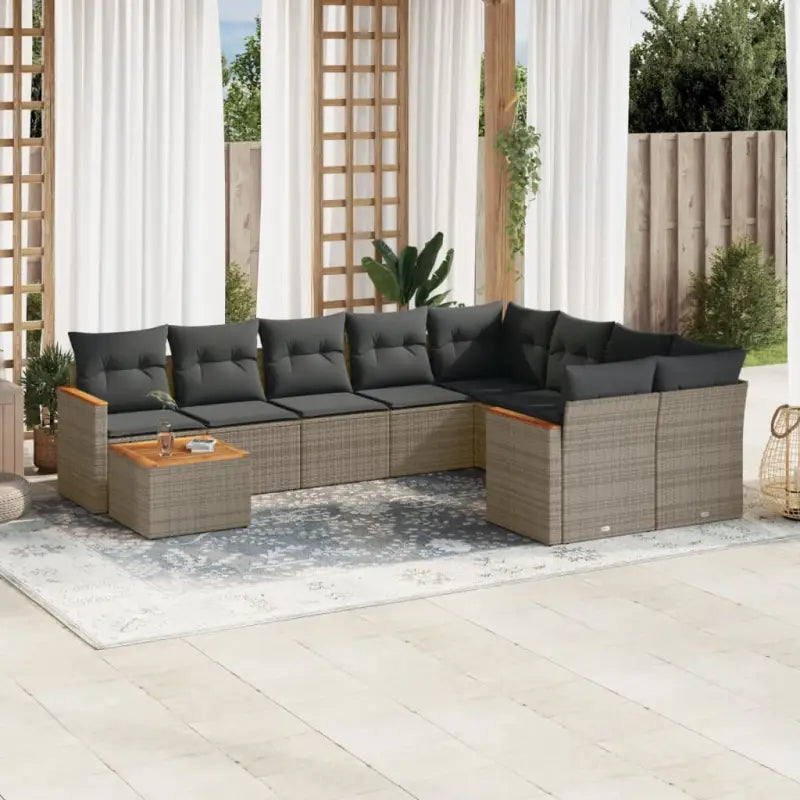 Loungetuig met beige materiaal en gepoedercoat staal voor buiten - Grijs - Tuinsets
