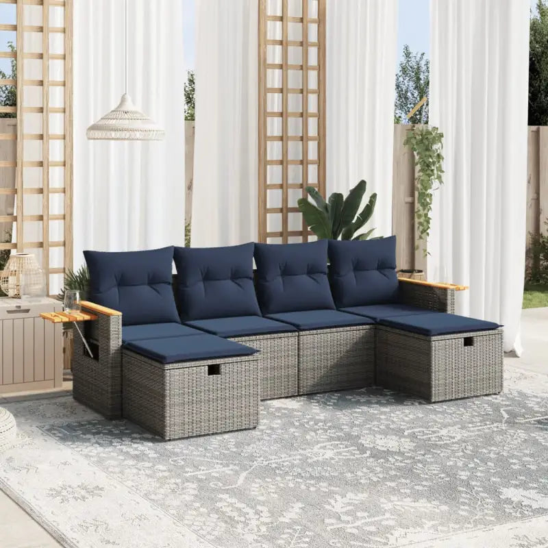 Loungetuigenset in grijs materiaal met gepoedercoat staal afmetingen - Tuinsets