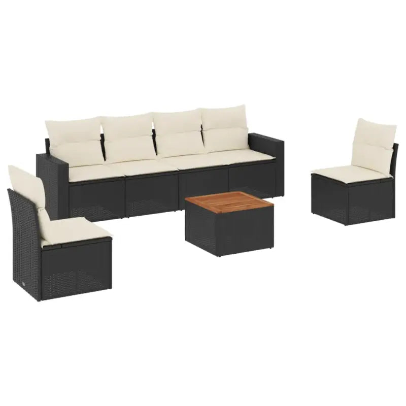 Loungetuigets van poly rattan en gepoedercoat staal voor tuin of terras - Tuinsets