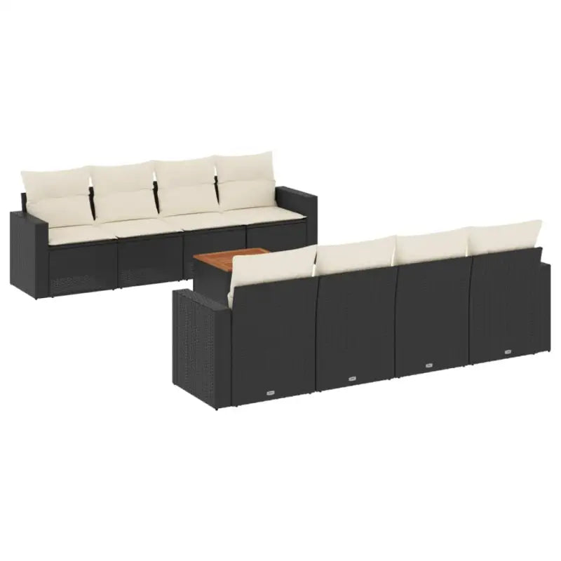 Loungetuigset met poly rattan en gepoedercoat staal voor buitenplezier - Tuinsets