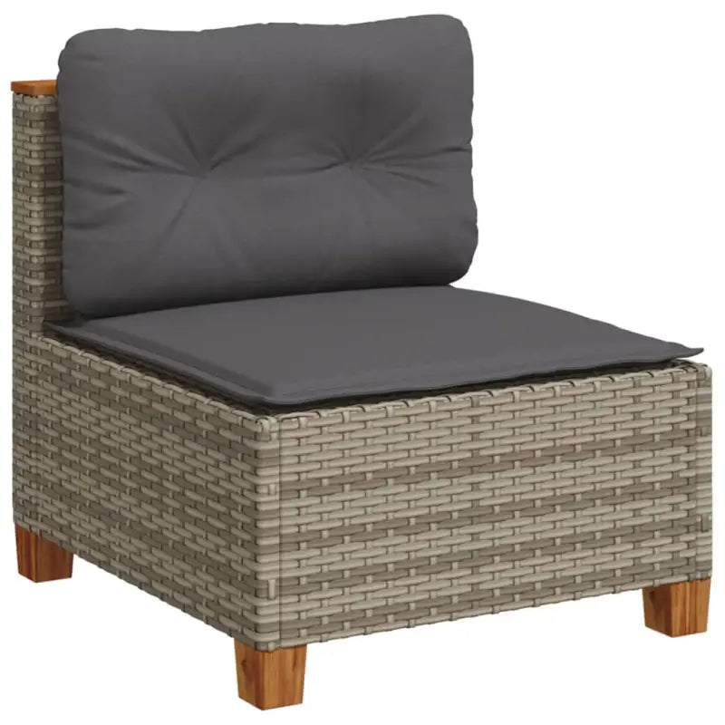 Loungetuins Set met Grijs Materiaal en Natuurlijke Olieafwerking - Tuinsets