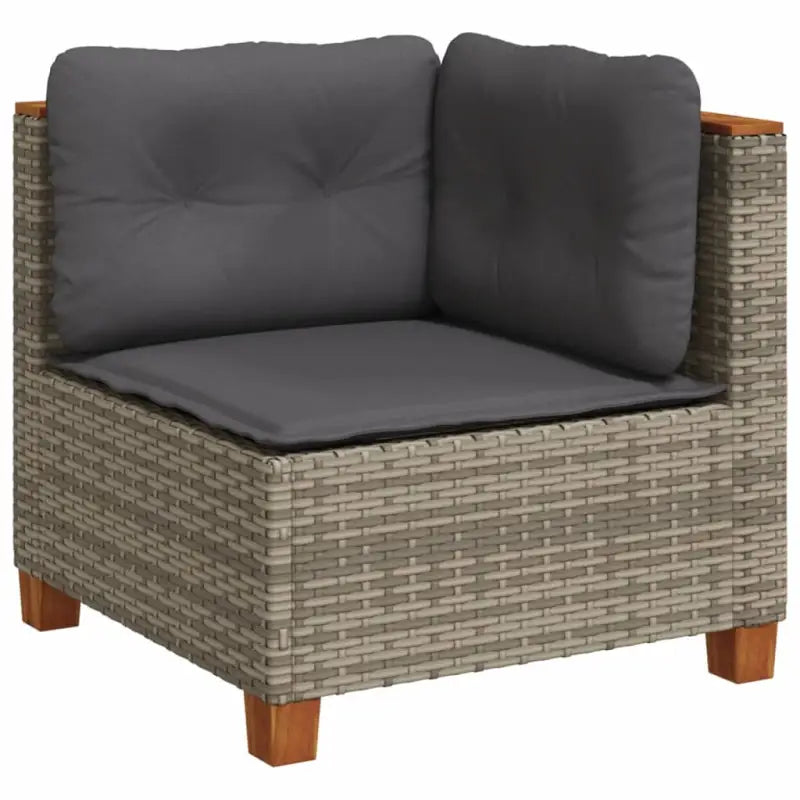 Loungetuins Set met Grijs Materiaal en Natuurlijke Olieafwerking - Tuinsets