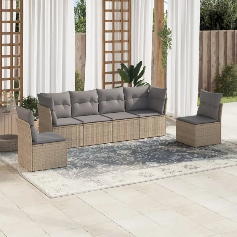 Loungetuinset in beige materiaal met gepoedercoat staal en waterdichte tas - Beige en grijs / Zonder tafel - Tuinsets