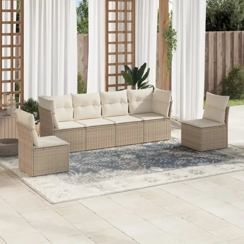 Loungetuinset in beige materiaal met gepoedercoat staal en waterdichte tas - beige en crèmekleurig / Zonder tafel