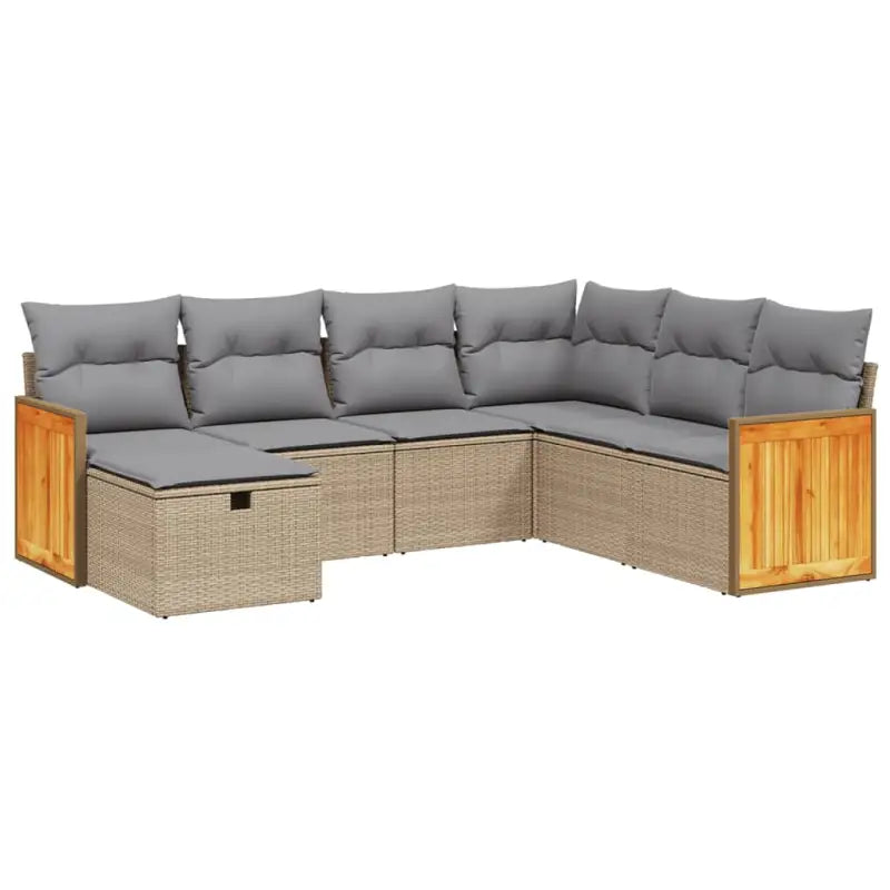 Loungetuinset in gemengd beige met gepoedercoat staal en afmetingen - Tuinsets