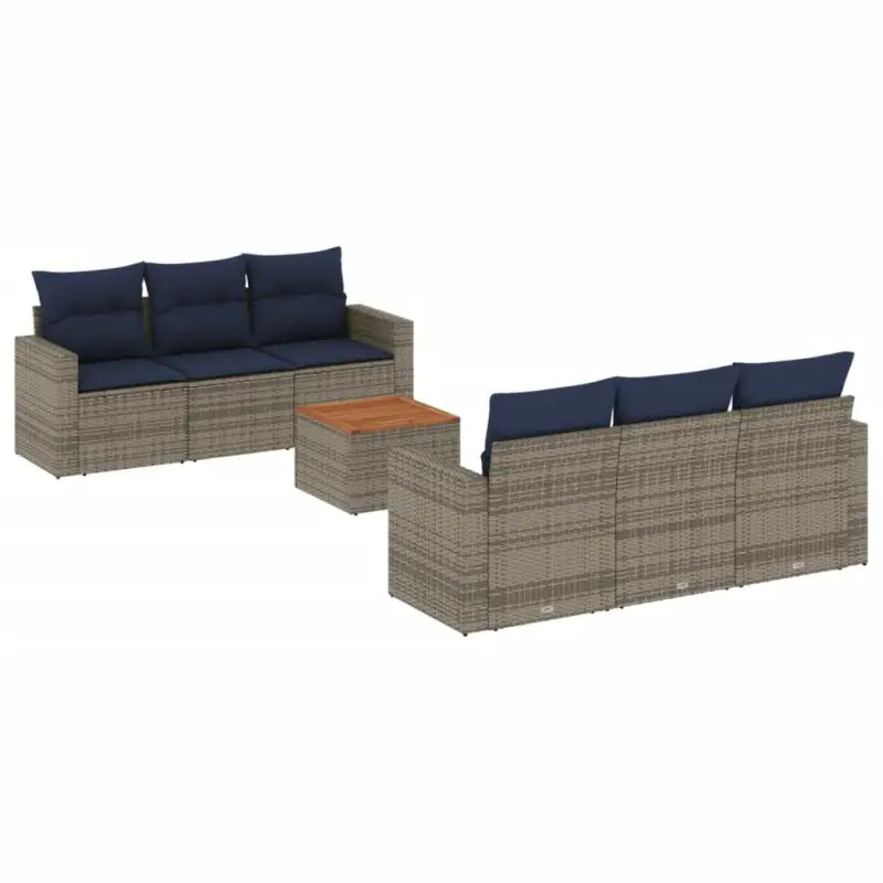 Loungetuinset in grijs materiaal met gepoedercoat staal afmetingen - Grijs - Tuinsets