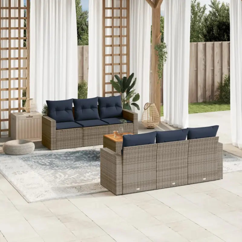 Loungetuinset in grijs materiaal met gepoedercoat staal afmetingen - Grijs - Tuinsets