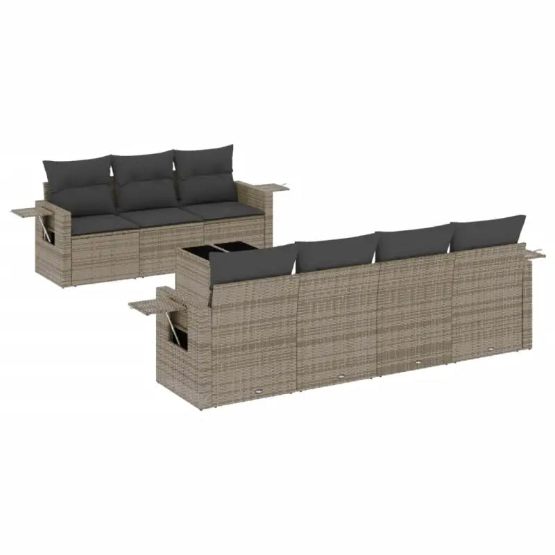 Loungetuinset in grijs materiaal met gepoedercoat staal en afmetingen - Tuinsets