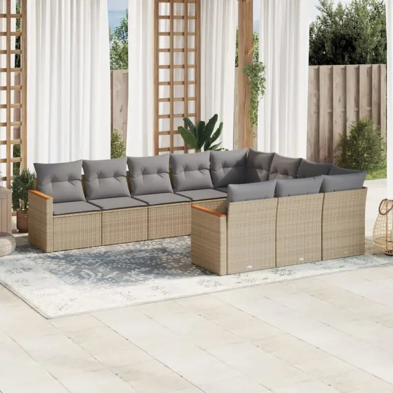 Loungetuinset in zwart gepoedercoat staal met comfortabele afmetingen - Gemengd beige / Zonder tafel - Tuinsets
