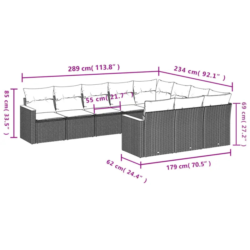 Loungetuinset in zwart gepoedercoat staal met comfortabele afmetingen - Tuinsets