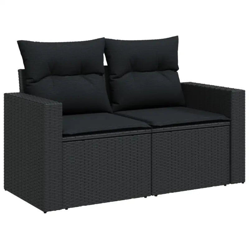 Loungetuinset in zwart materiaal met gepoedercoat staal afmetingen - Tuinsets