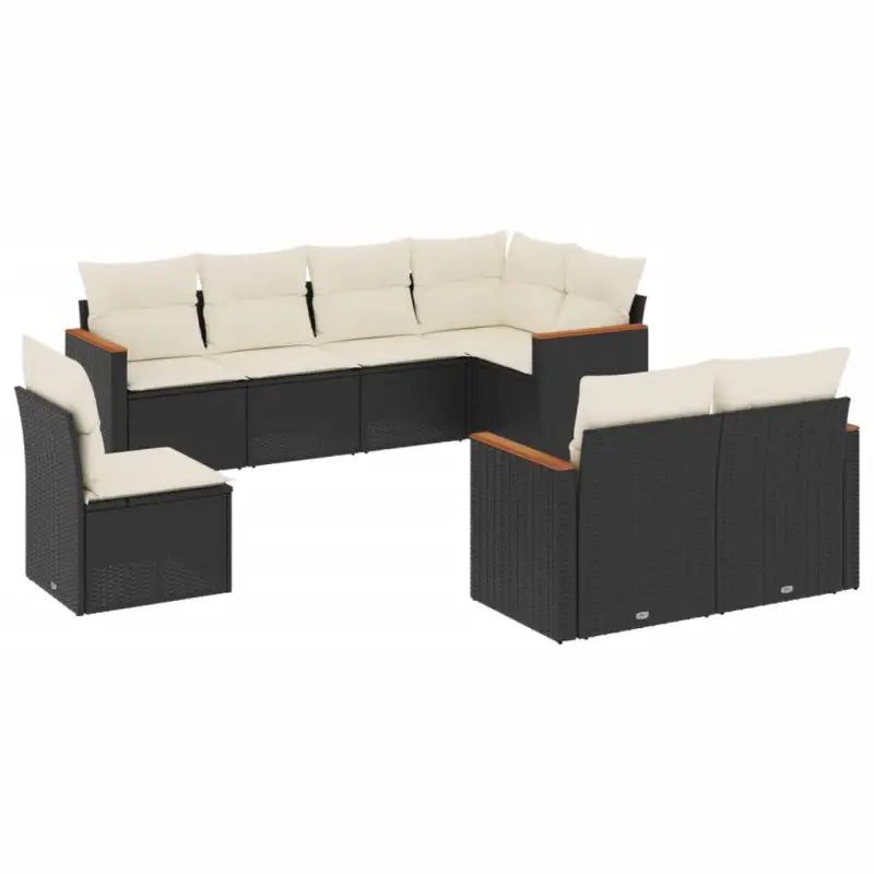 Loungetuinset in zwart materiaal met gepoedercoat staal afmetingen - Tuinsets