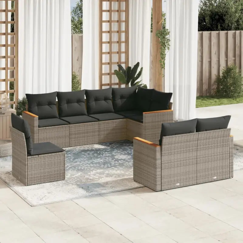Loungetuinset in zwart materiaal met gepoedercoat staal afmetingen - Grijs / Zonder tafel - Tuinsets