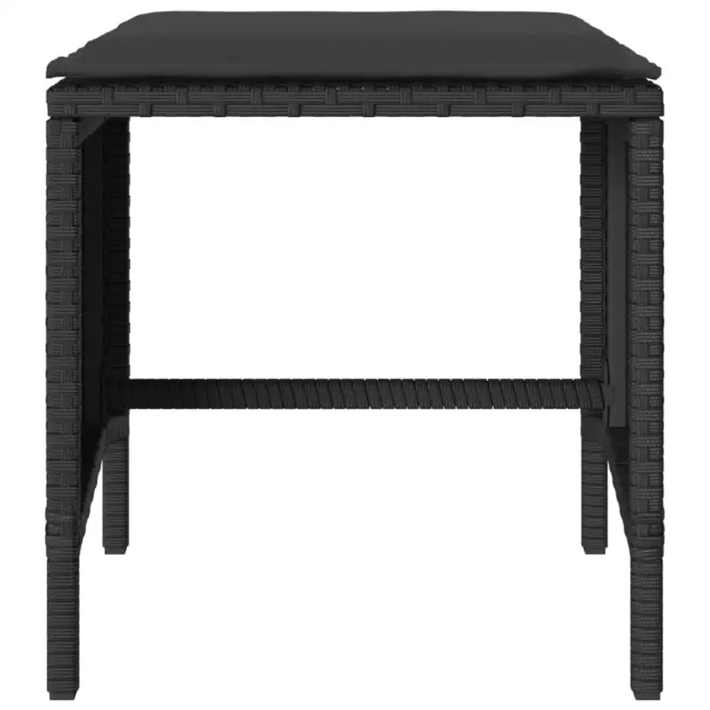Loungetuinset in Zwart Materiaal met Poly Rattan en Gepoedercoat Staal - Tuinsets