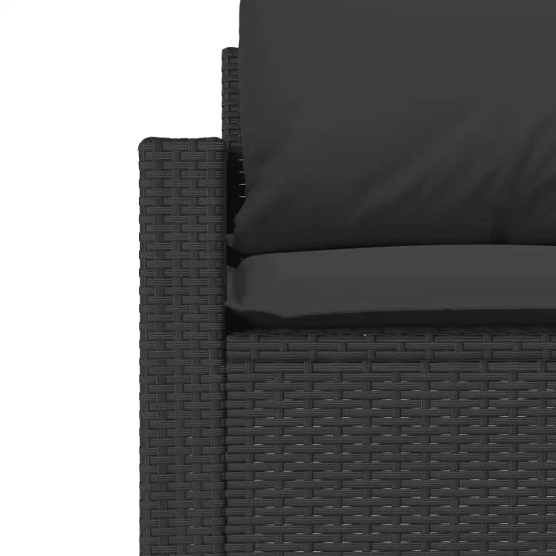 Loungetuinset in Zwart Materiaal met Poly Rattan en Gepoedercoat Staal - Tuinsets