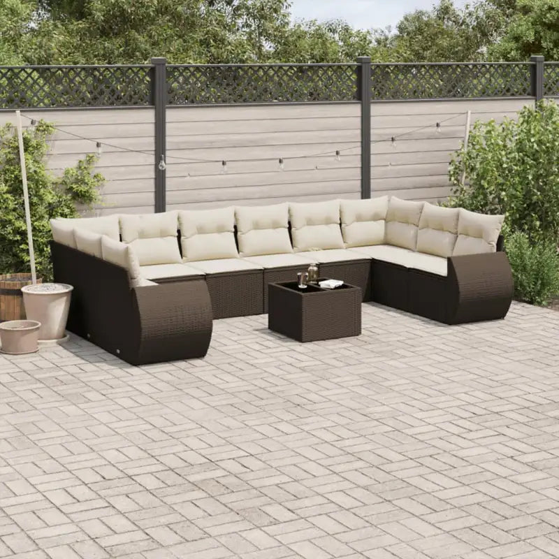 Loungetuinset in zwart materiaal met waterdichte tas en gepoedercoat staal - Bruin en crème / Met tafel - Tuinsets
