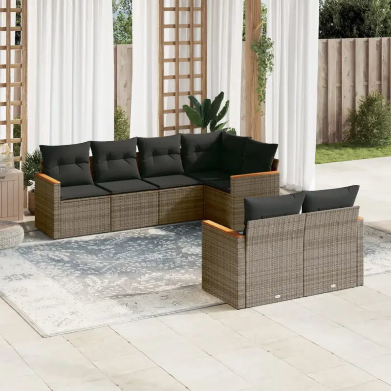 Loungetuinset met beige materiaal en gepoedercoat staal afmetingen - Grijs - Tuinsets