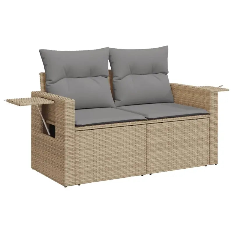 Loungetuinset met beige materiaal en gepoedercoat staal afmetingen - Tuinsets